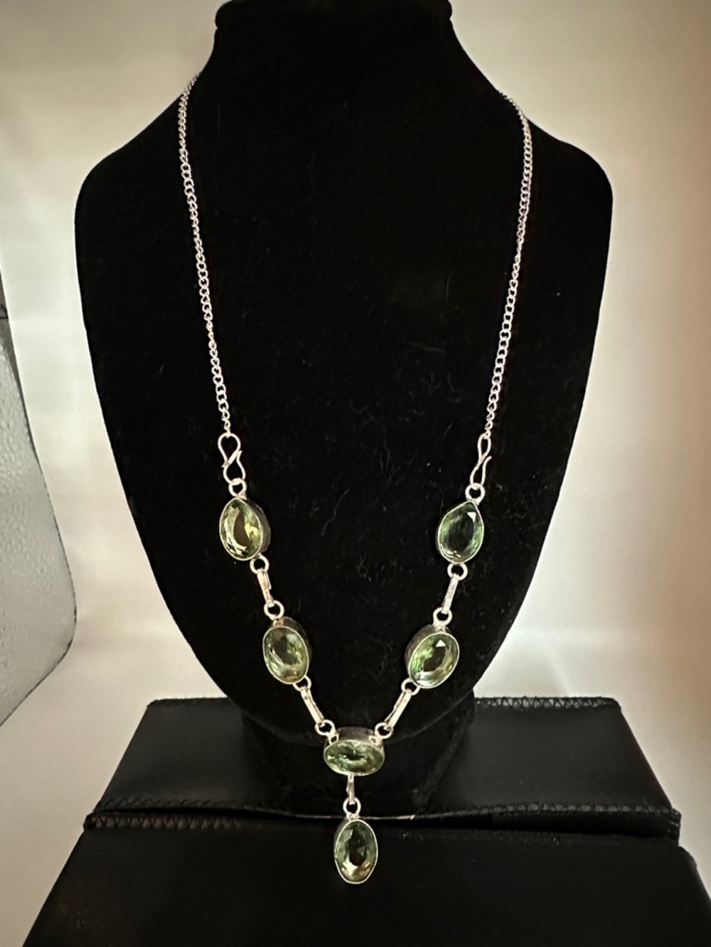 Sterling Silver Peridot Gemstone Y-Style Necklace